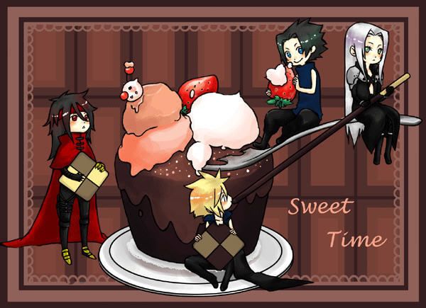 44-sweettime.jpg Vincent, Cloud, Zack / Zax and Sephiroth image by Asarithlove