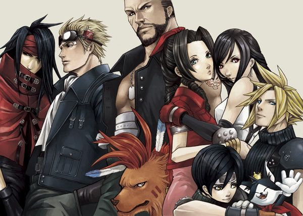 c.jpg Cloud, Cait Sith, Red XIII / Nanaki, Yuffie, Aerith / Aeris, Tifa, Barret, Cid and Vincent image by Asarithlove