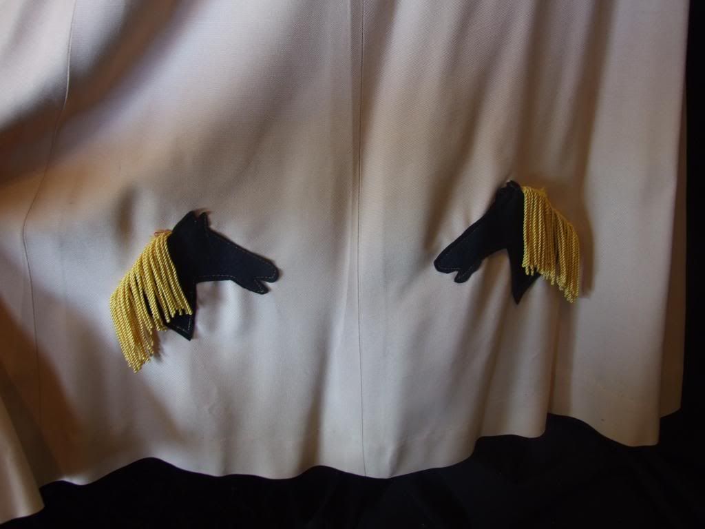 Vintage 1940s GABARDINE Fringed Cowgirl Horses Skirt SUIT ...