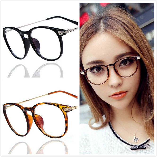 Women Designer Retro Frame Clear Lens Round Glasses Nerd Geek Eyeglass Eyewear