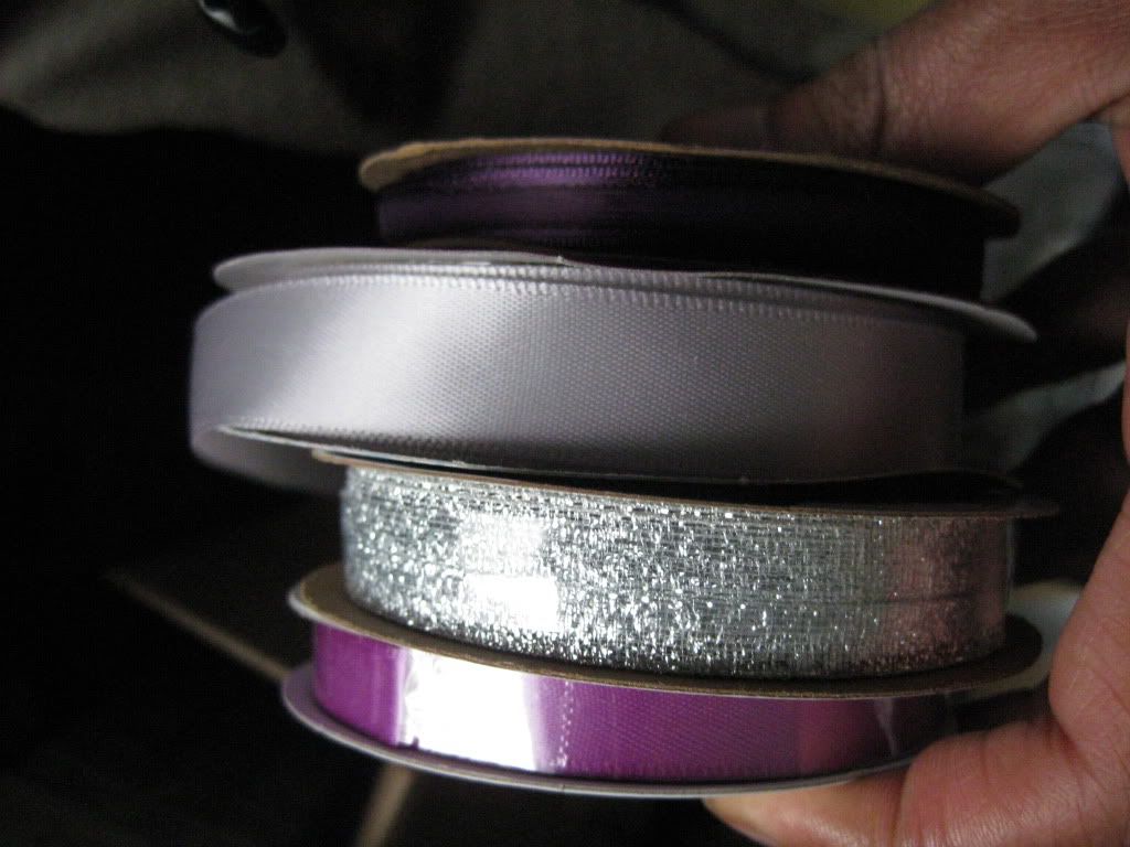 Various purple and silver