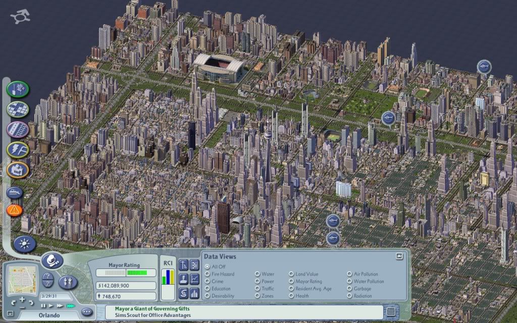 Here is my current city, population is somewhere around 750,000 people with around 500,000 or more commercial jobs