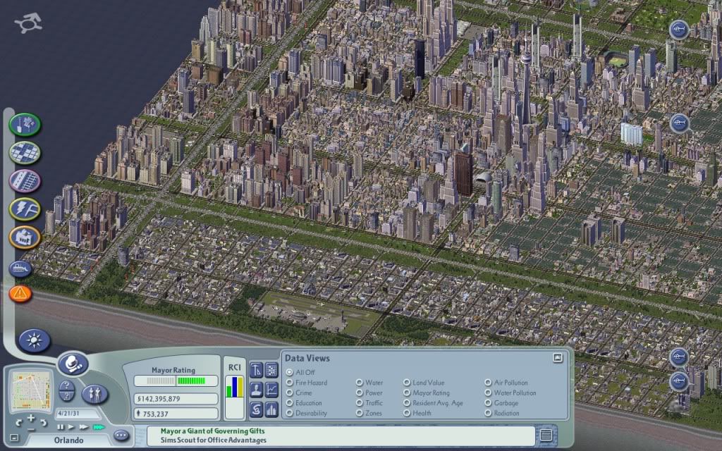 Here is my current city, population is somewhere around 750,000 people with around 500,000 or more commercial jobs