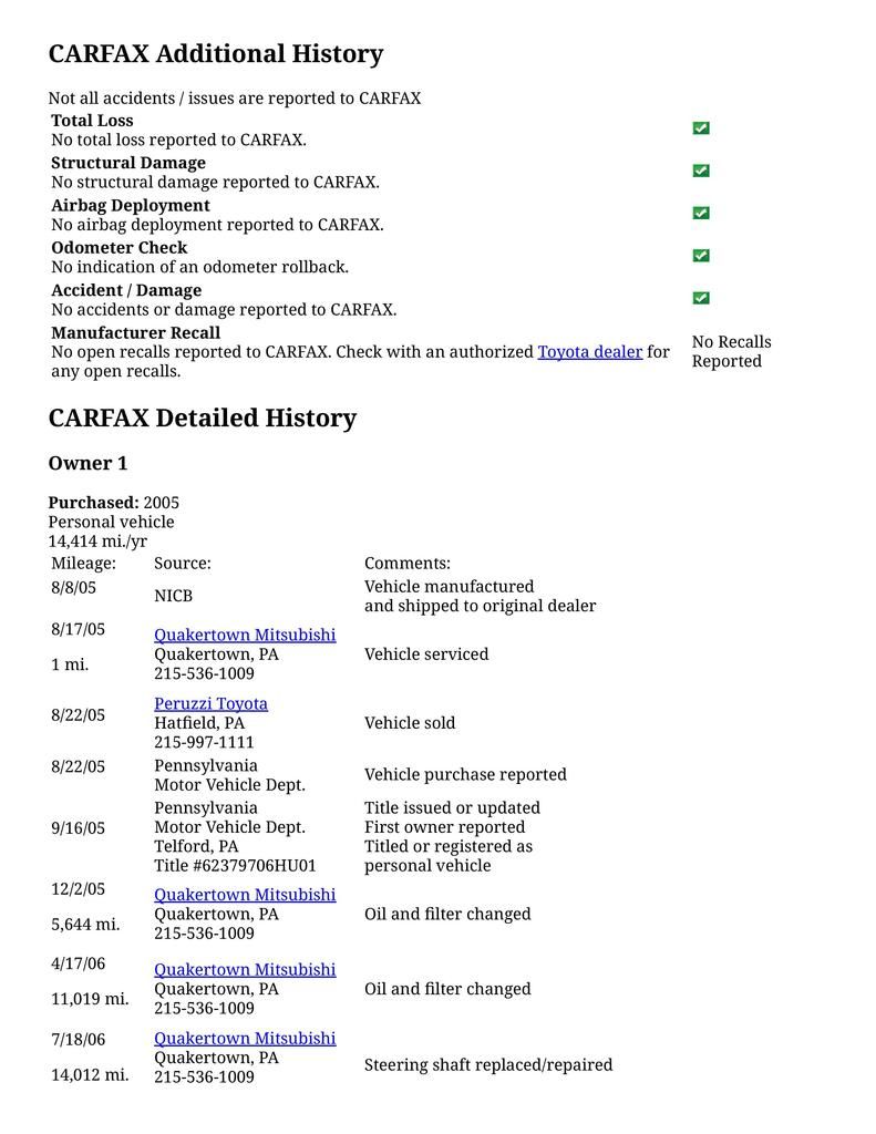  photo CARFAX Vehicle History Report for this 2005 TOYOTA PRIUS JTDKB20U453092334-page-002_zpsduhdg6y6.jpg