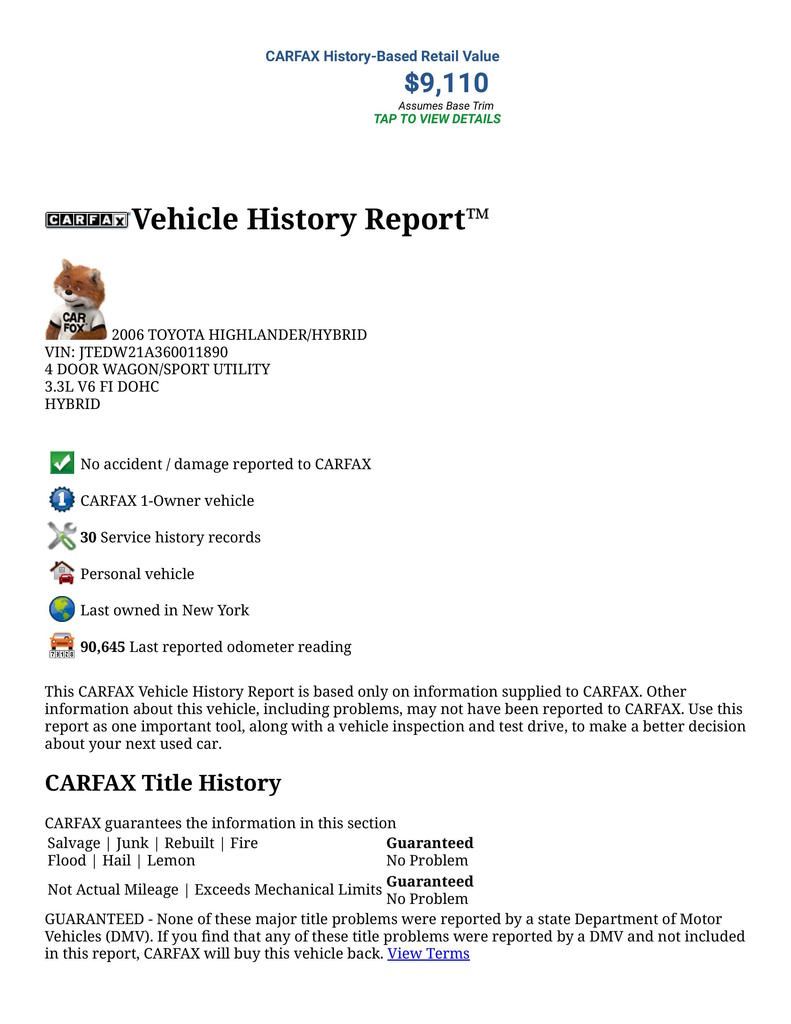  photo CARFAX Vehicle History Report for this 2006 TOYOTA HIGHLANDER_HYBRID_ JTEDW21A360011890-page-001_zpsfiixyid6.jpg