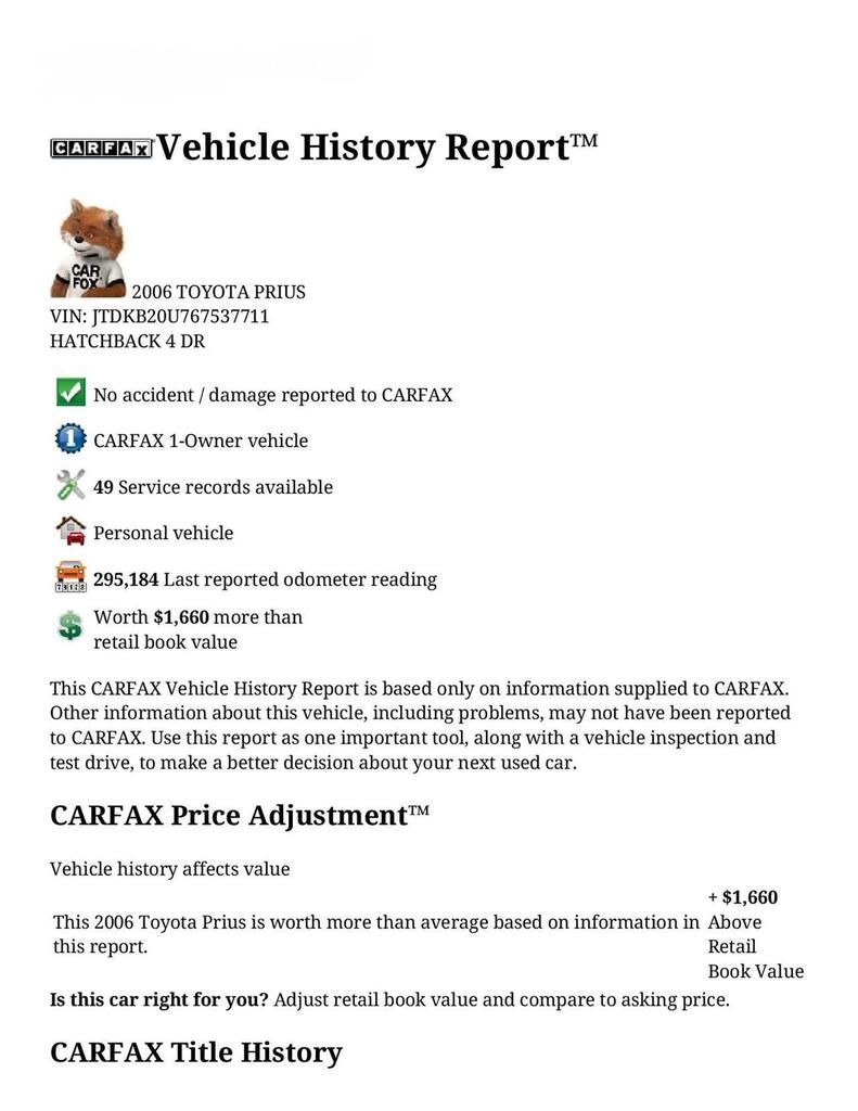  photo CARFAX Vehicle History Report for this 2006 TOYOTA PRIUS_ JTDKB20U767537711-page-001_zpscfktncyy.jpg