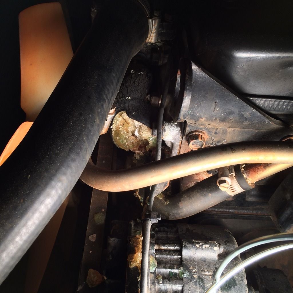 Frozen burst radiator hose