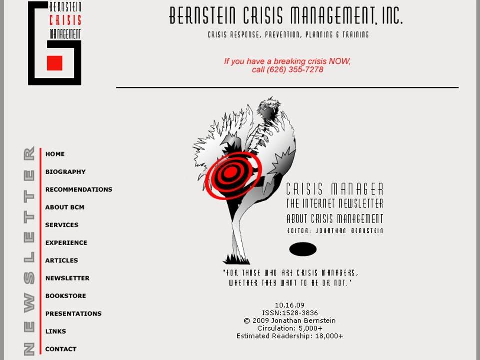 Bernstein Crisis Management, Inc. Crisis Manager Newsletter