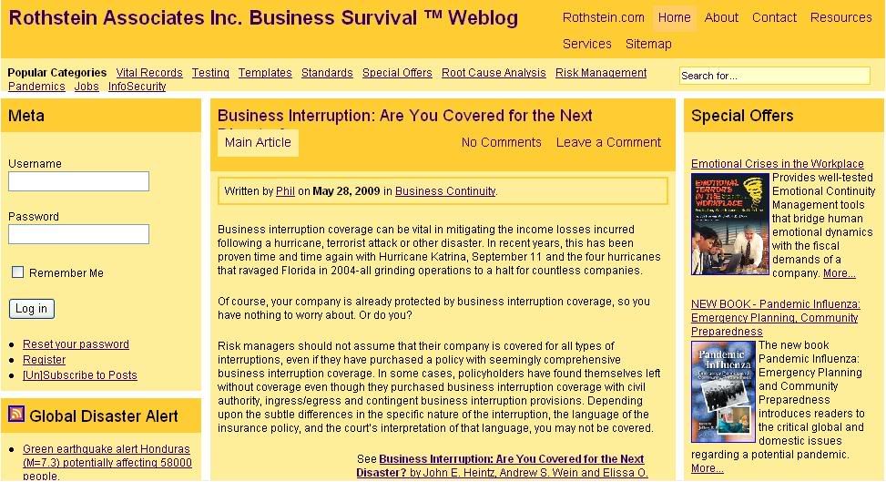Rothstein Associates Inc. Business Survival Weblog