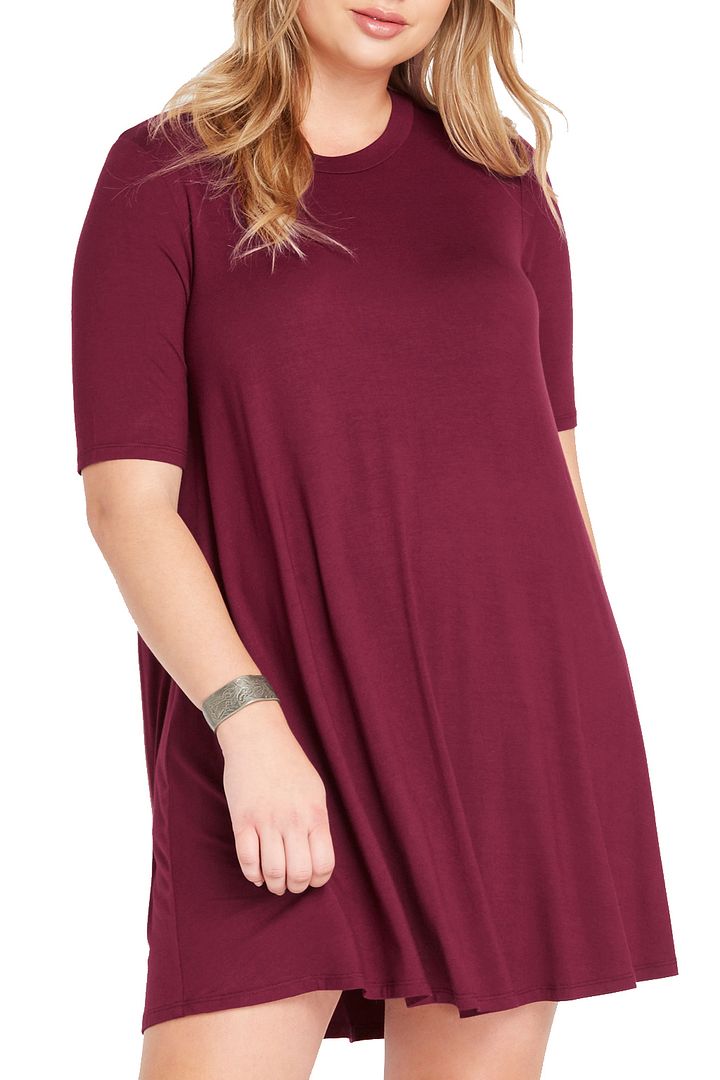 Women's Fashion Solid Colors Jersey Knit Trapeze Dress Plus Size USA eBay