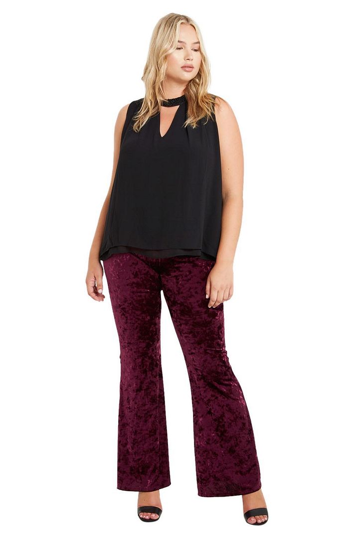 plus size velvet bell bottoms