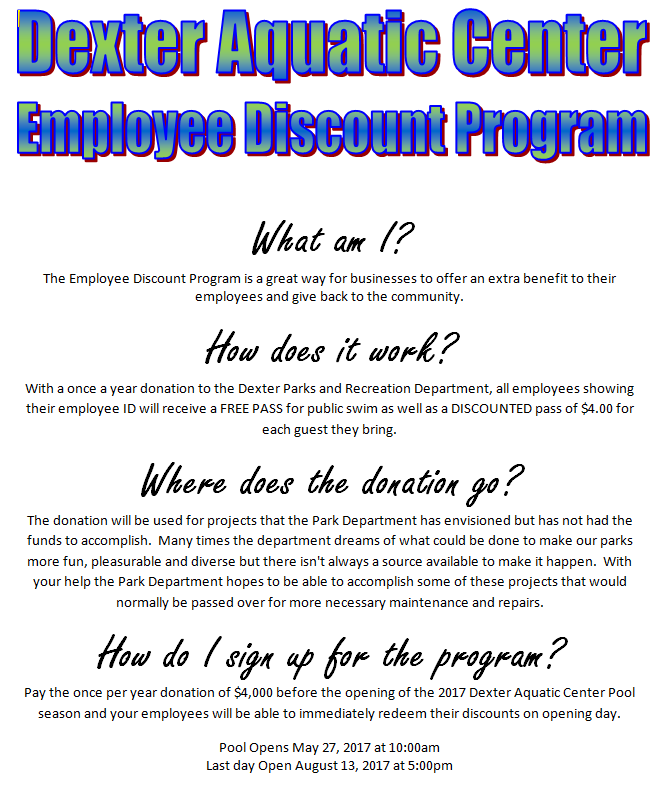 to Dexter Parks and Recreation Dexter, Missouri