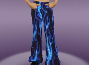 blue flame pants