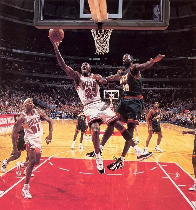 Shawn Kemp VS Michael Jordan (BG Dennis Rodman, Gary Payton And Sam