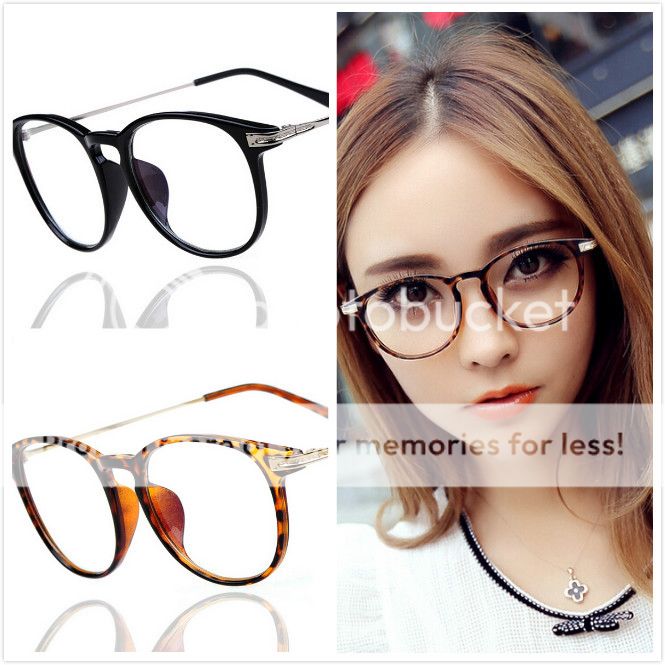 Women Designer Retro Frame Clear Lens Round Glasses Nerd Geek Eyeglass ...