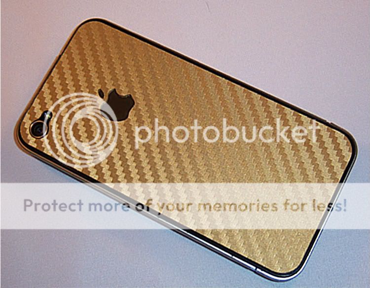 iPhone 4S Carbon Fiber Skin   Body Wrap case wrap GOLD CHEAP SHIPPING 