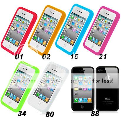 SILICONE BUMPER CASE COVER FOR IPHONE 4 4GS  