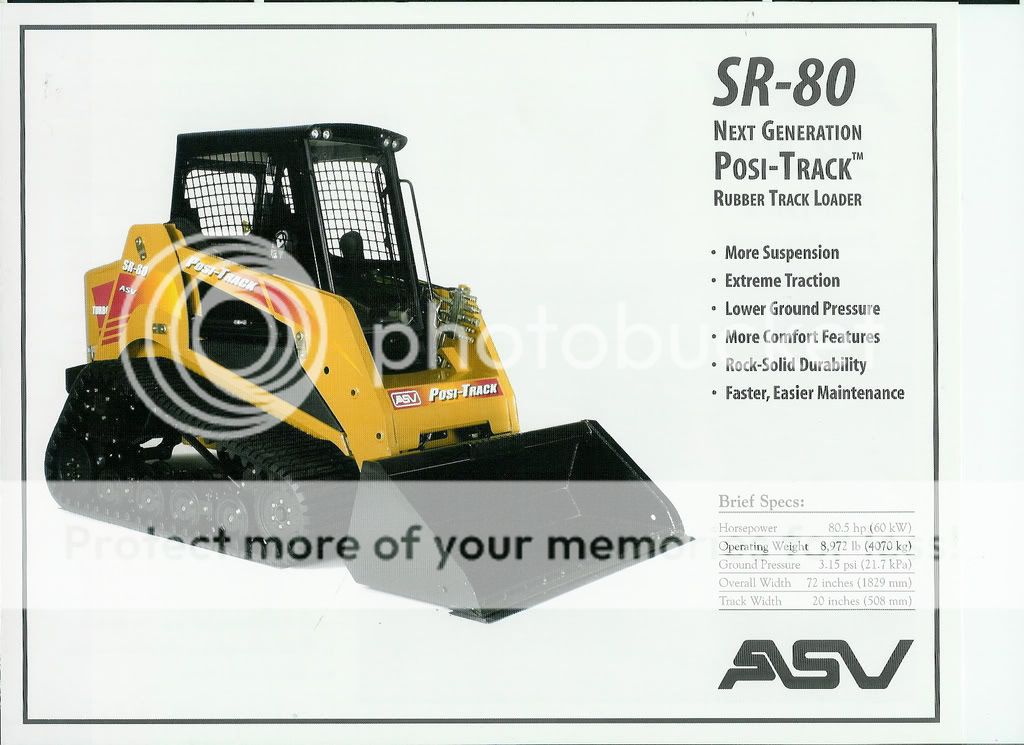 ASV Posi Track SR80 SR 80 Compact Track Loader