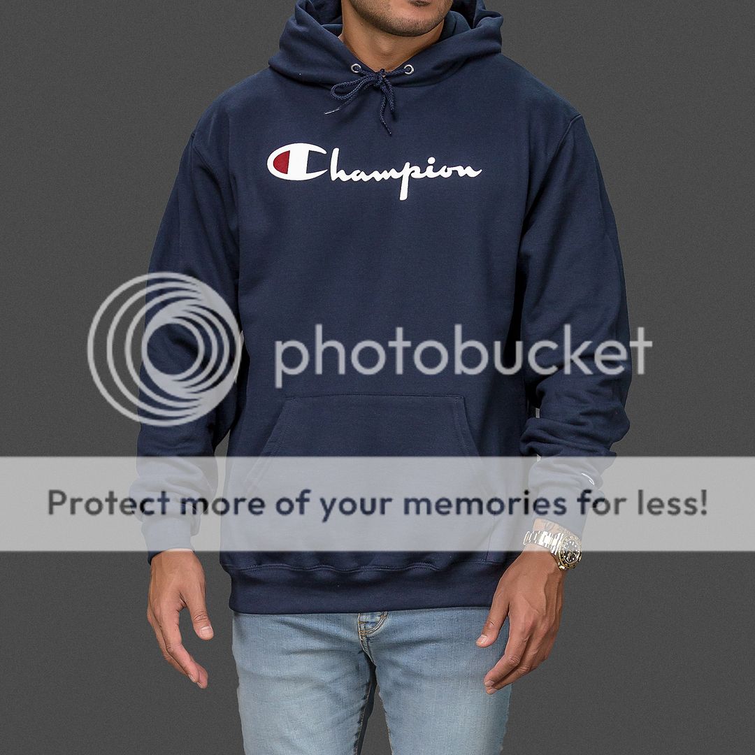 Download Navy Blue Authentic Champion sportswear logo hoodie hoody ...