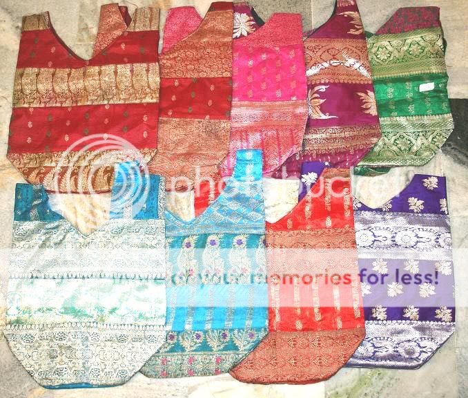 10 Vintage silk sari Bags long Purse boho gypsy INDIA  