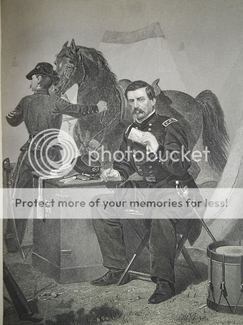 1862 Civil War General McClellan Horse,Sword,Engraving  