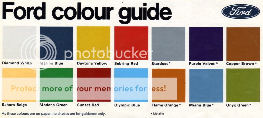 Ford paint colour chart uk